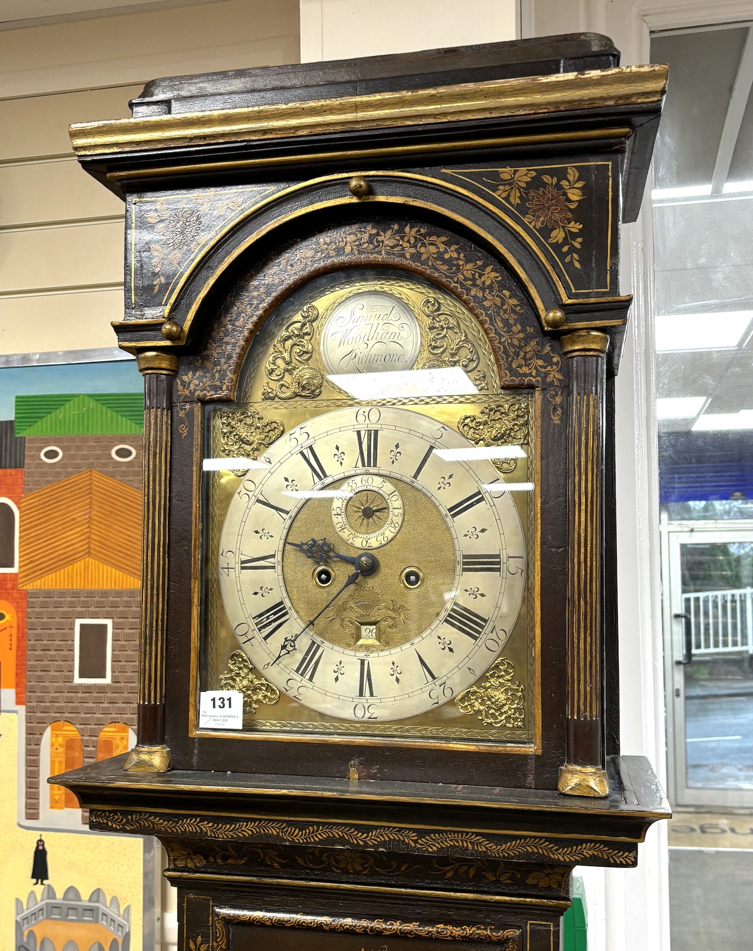 Samuel Woodham of Richmond, a George III eight day longcase clock, 52cm wide, 27cm deep, 223cm high